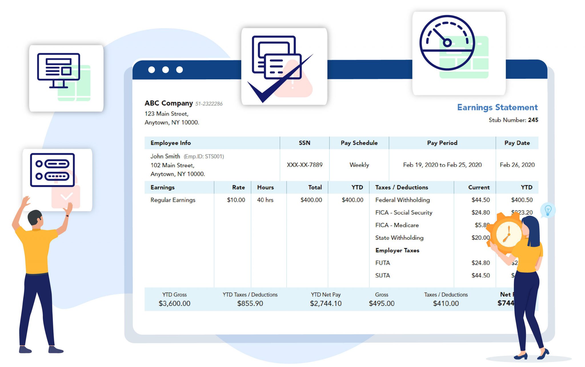 Stubs Generator. Pay and benefits Theme.