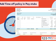 Time off policy in pay stubs