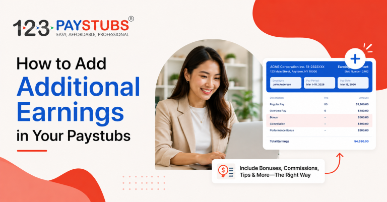 Paystub with additional earnings including bonuses.